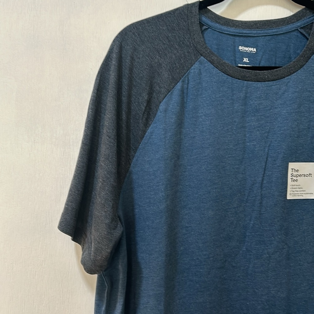 SONOMA CREWNECK TEES MEN SIZE XL SHORT SLEEVE DARK BLUE NEW - Picture 3 of 10